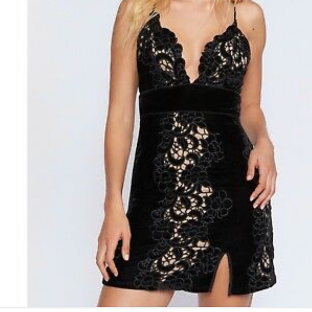 Free people - saylor black velvet mini dress